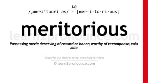 meritorious meaning